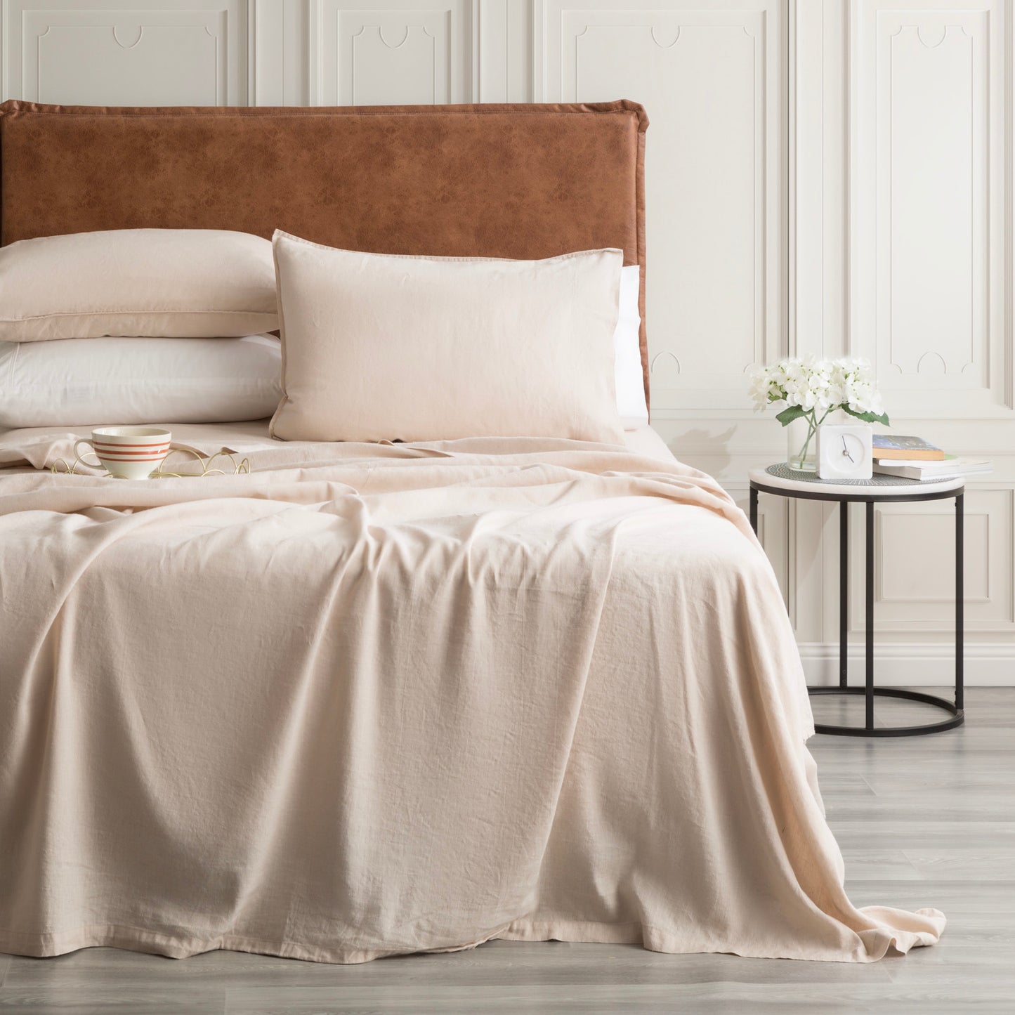 100% French Linen Sheet Set - Cavallo Stone Washed