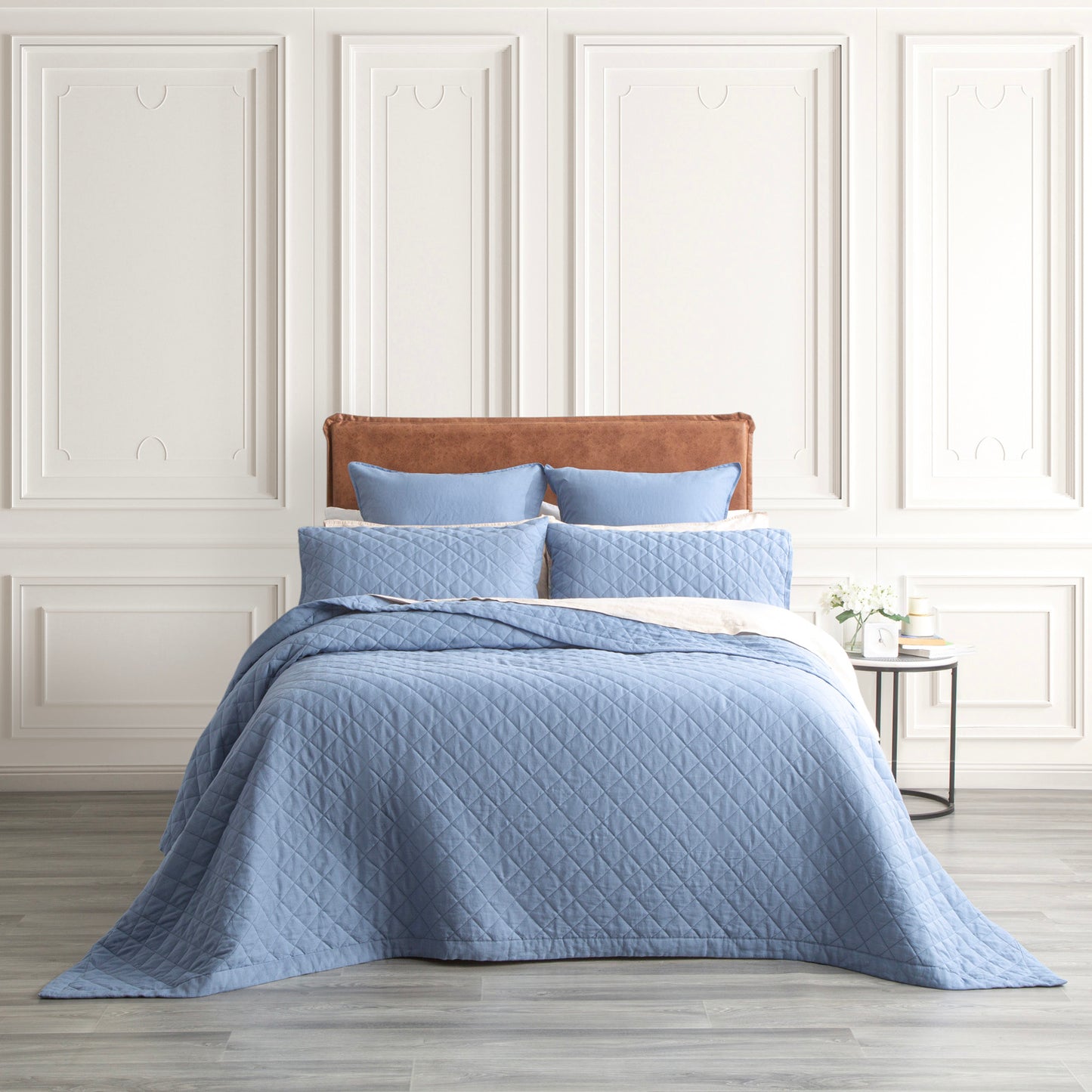 Cavallo French Linen Coverlet Set - Quilted - Stone Washed