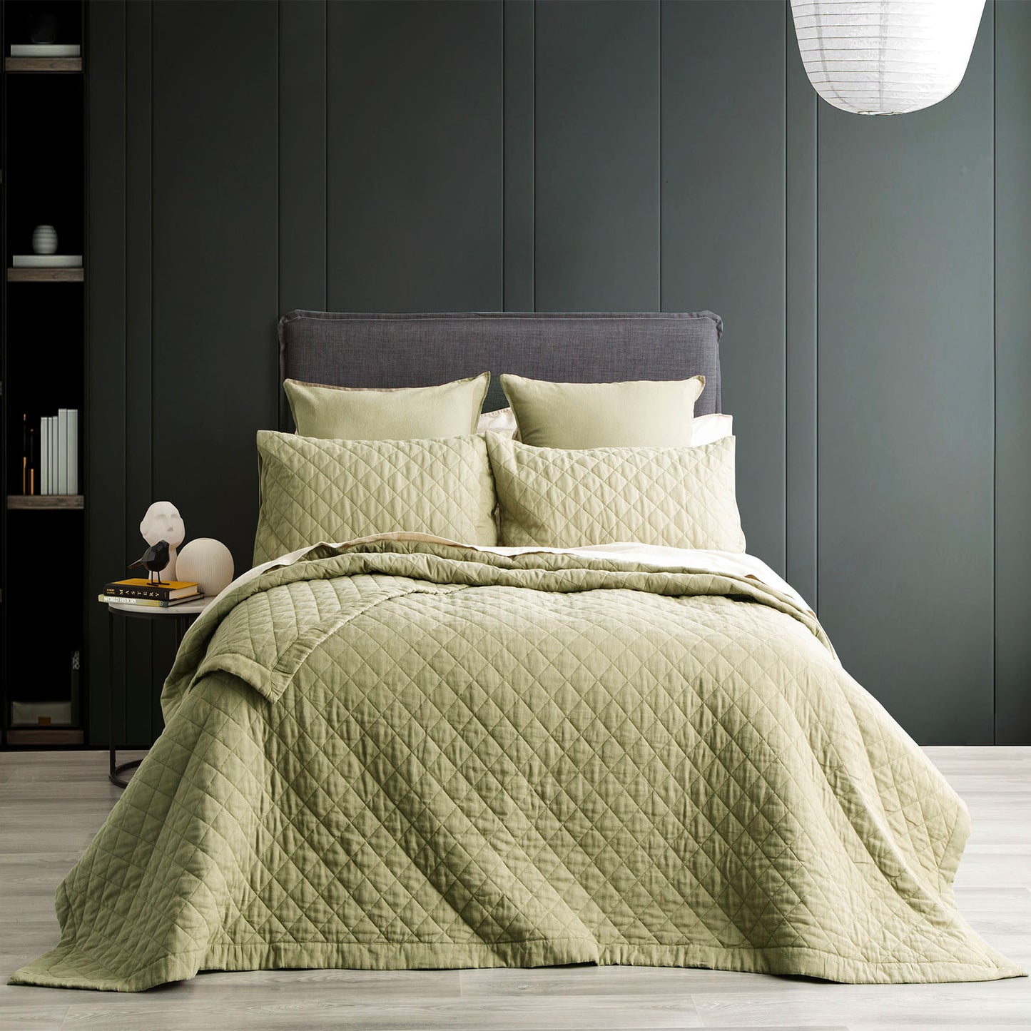 Cavallo French Linen Coverlet Set - Quilted - Stone Washed
