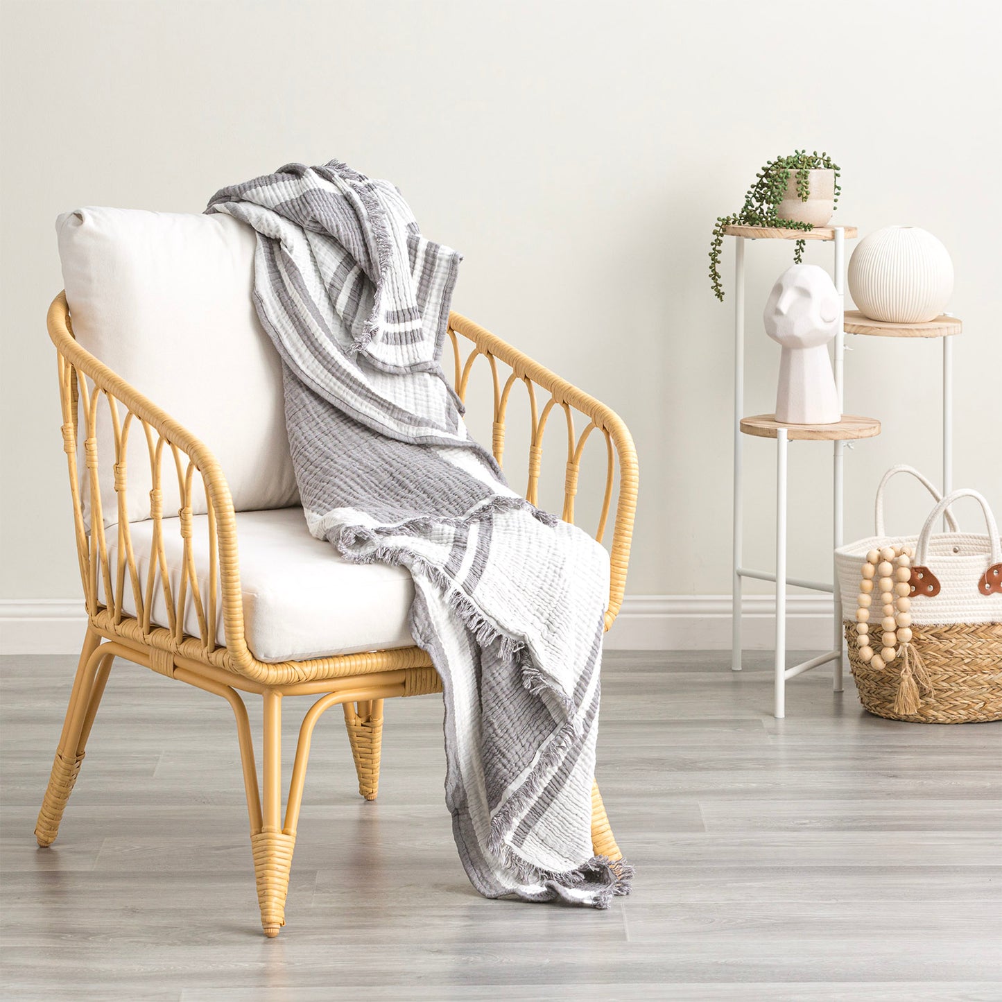 Atlantic Reversible Textured Cotton Throw - Yarn Dyed Vintage Washed
