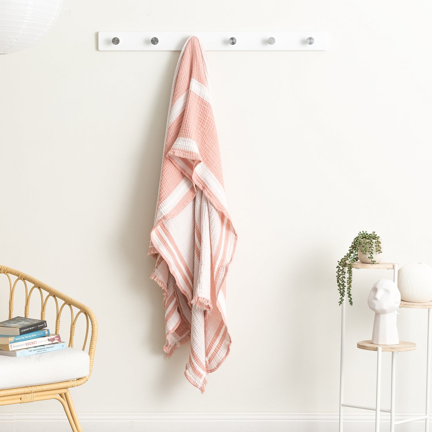Ray Striped Textured Cotton Throw - Yarn Dyed Vintage Washed
