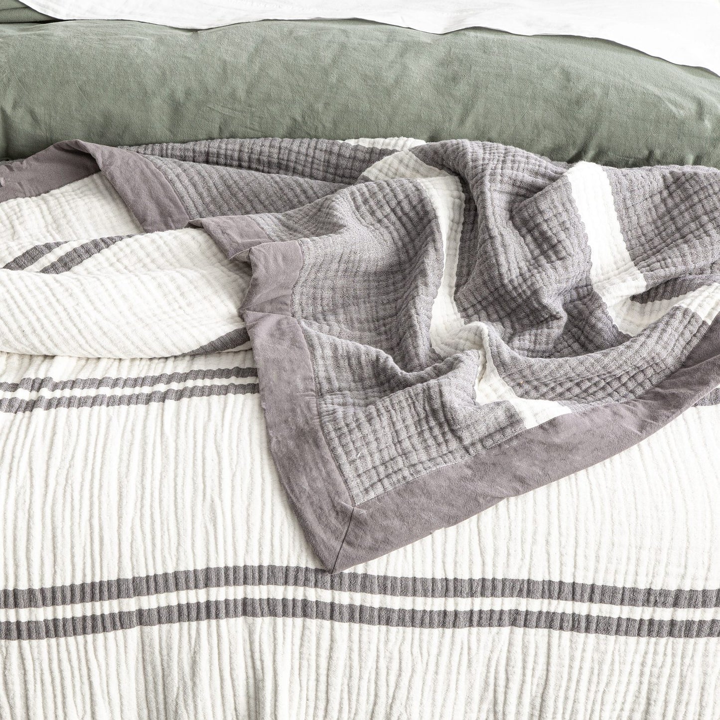 Brighton Textured Blanket - Yarn Dyed Washed Cotton