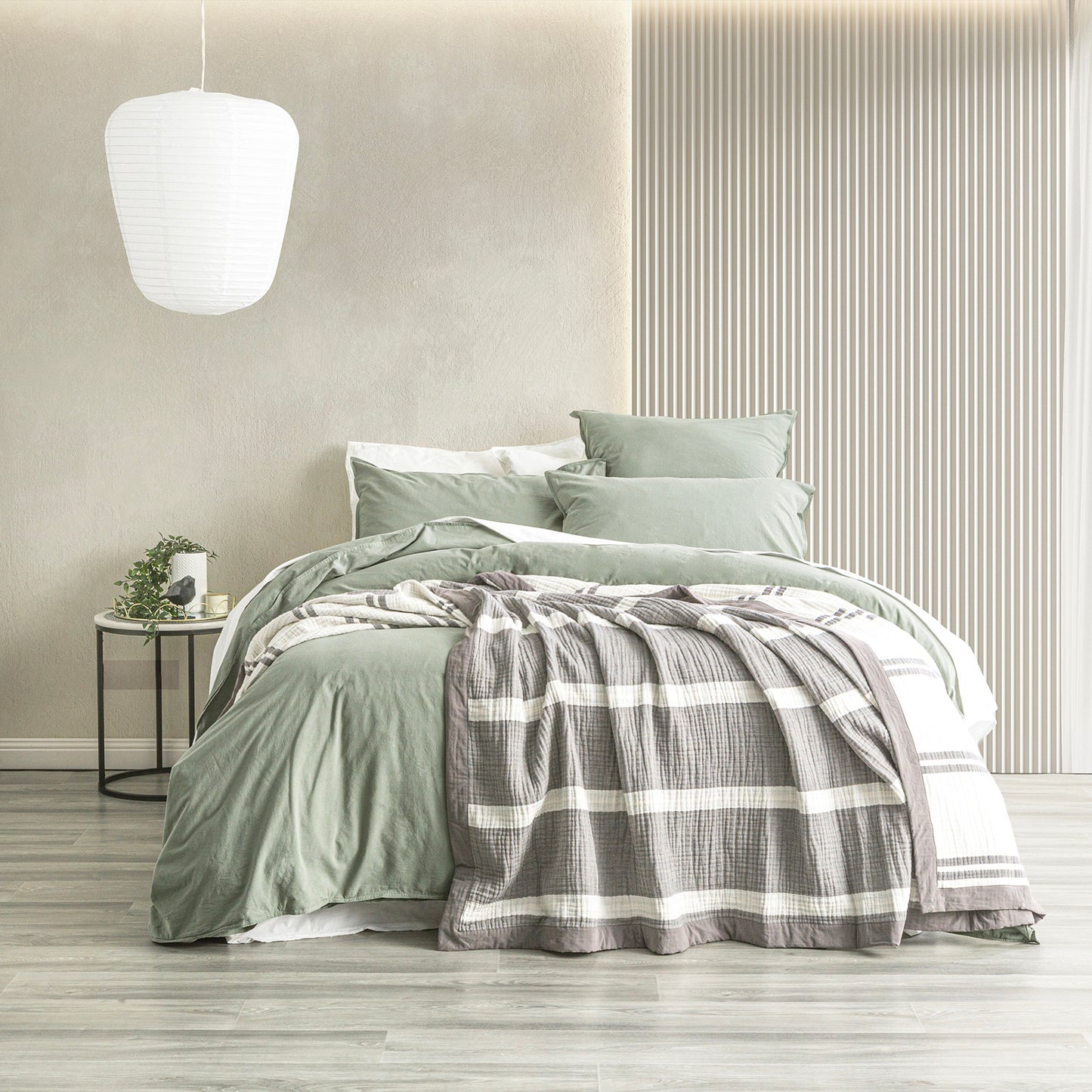 Brighton Textured Blanket - Yarn Dyed Washed Cotton