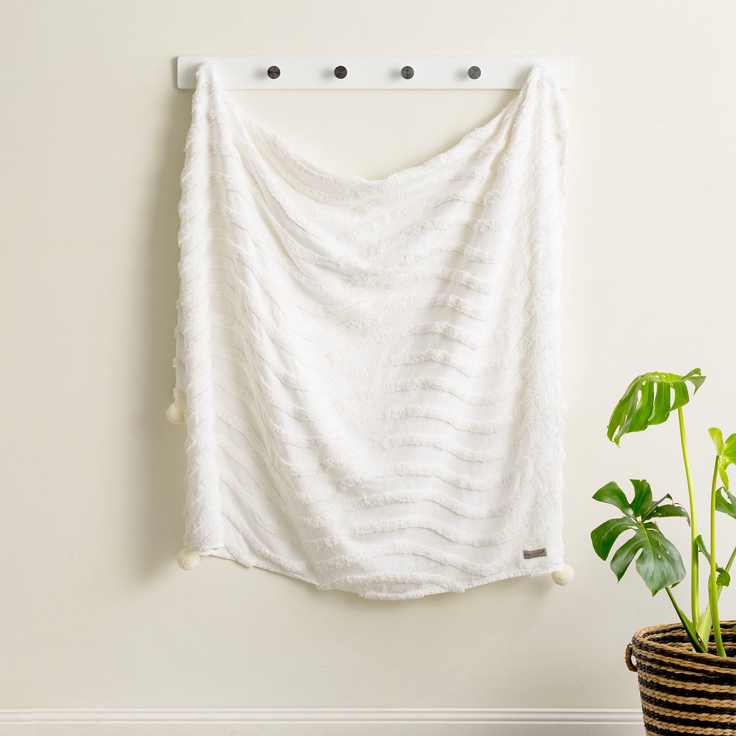 Wave Tufted Throw - Vintage Washed Chenille Cotton