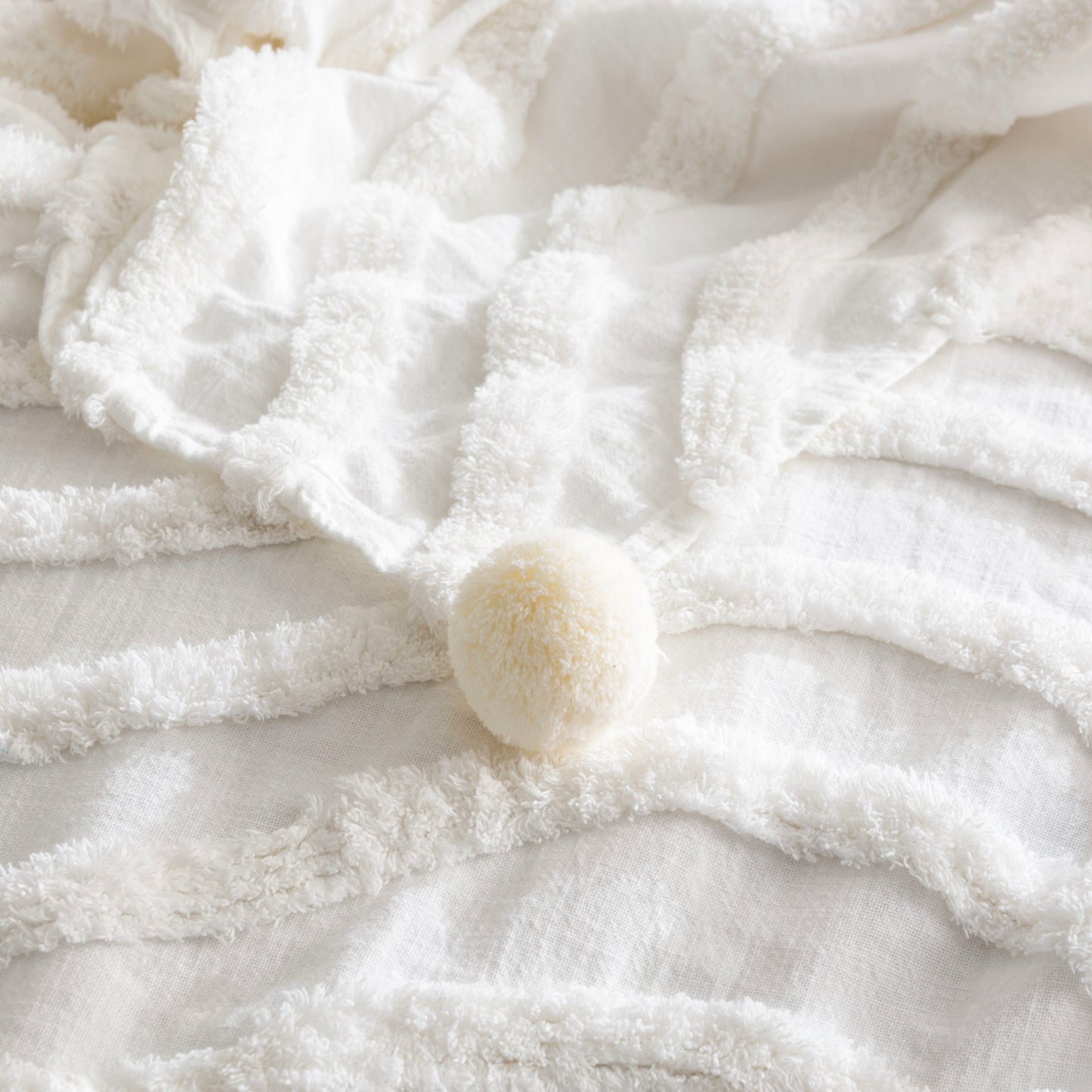 Wave Tufted Throw - Vintage Washed Chenille Cotton