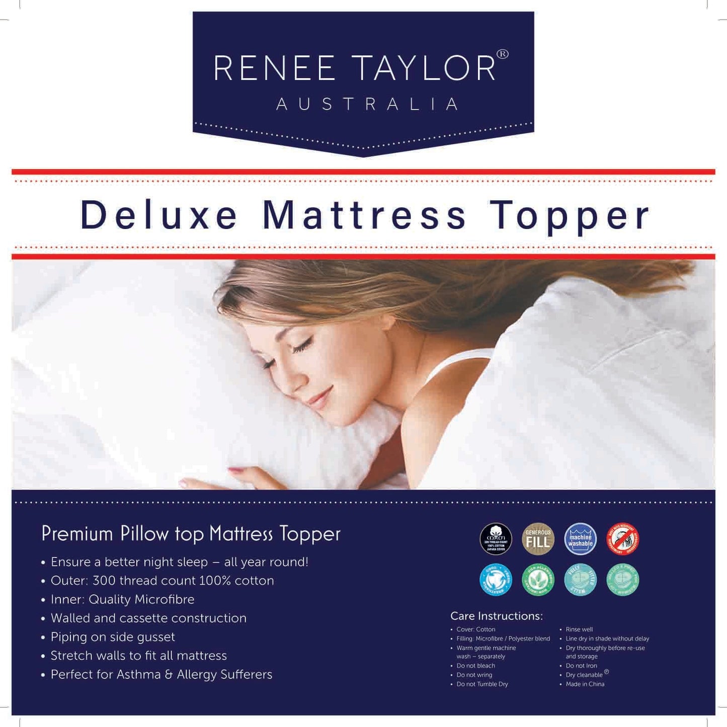 Premium 1000 GSM Mattress Topper - High Loft Fully Fitted - Long Single