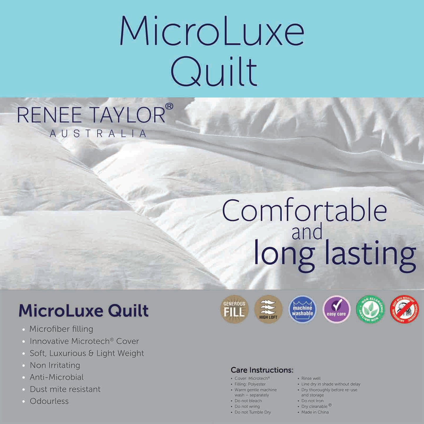 Premium 600 GSM Microluxe Down Quilt