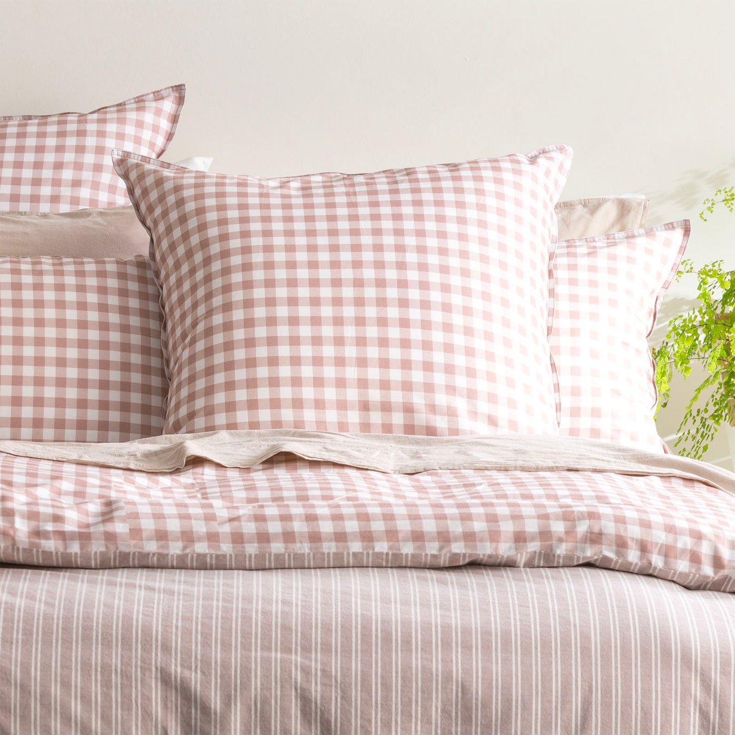 Alison Cotton Reversible Euro Pillow Case - Yarn Dyed