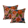 Twin Pack Cotton Embroidered Cushions - 50 x 50cm