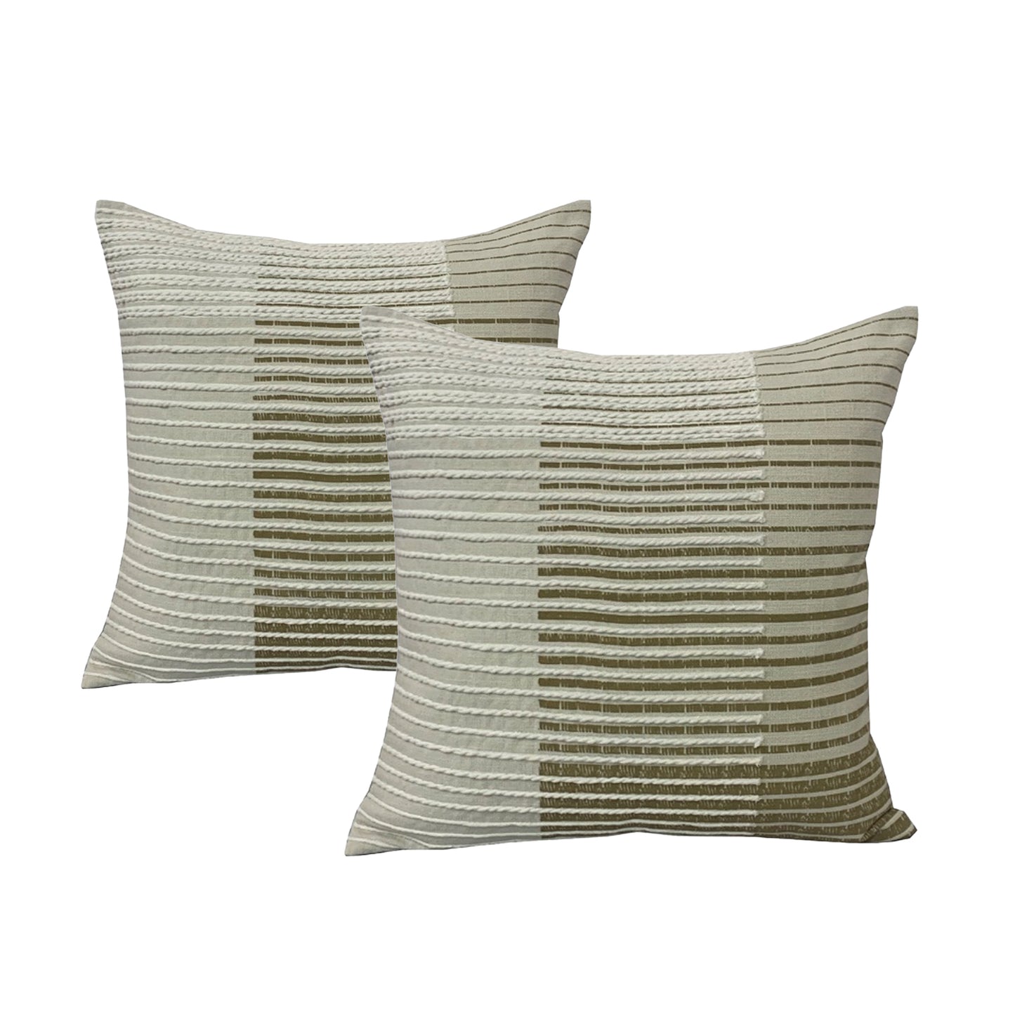 Twin Pack Cotton Embroidered Cushions - 40 x 60cm