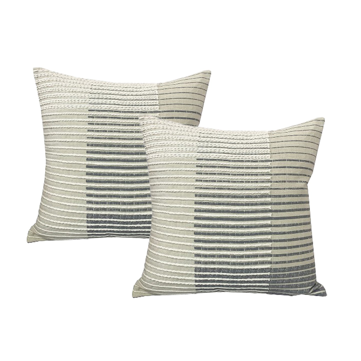 Twin Pack Cotton Embroidered Cushions - 40 x 60cm