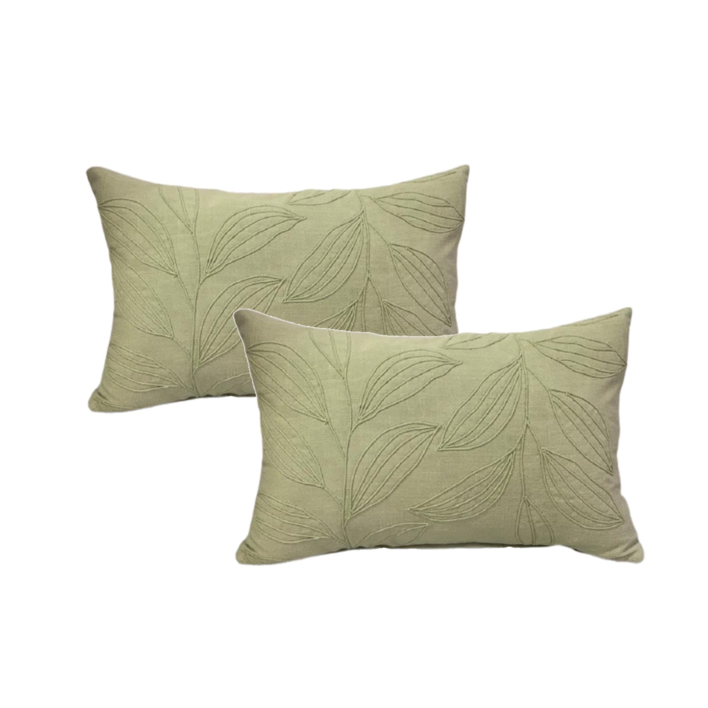 Twin Pack Cotton Embroidered Cushions - 40 x 60cm