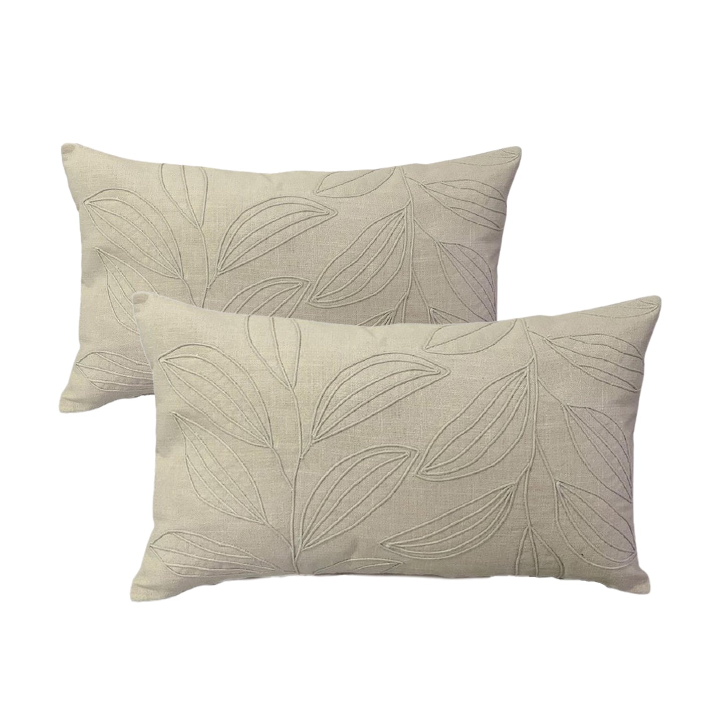Twin Pack Cotton Embroidered Cushions - 40 x 60cm
