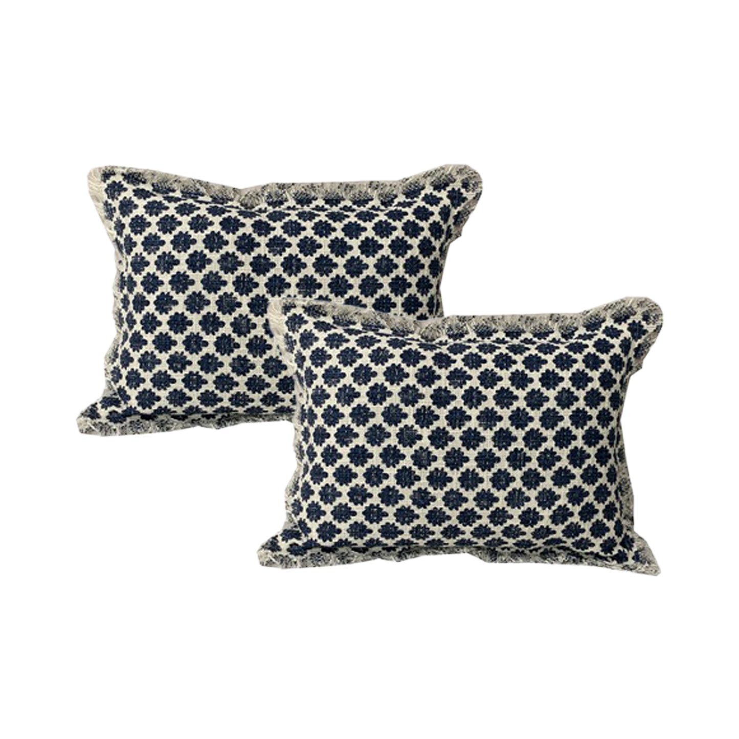 Twin Pack Cotton Embroidered Cushions - 40 x 60cm