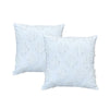 Twin Pack Chenille Cotton Embroidered Cushions Olena White - 45 x 45 cm