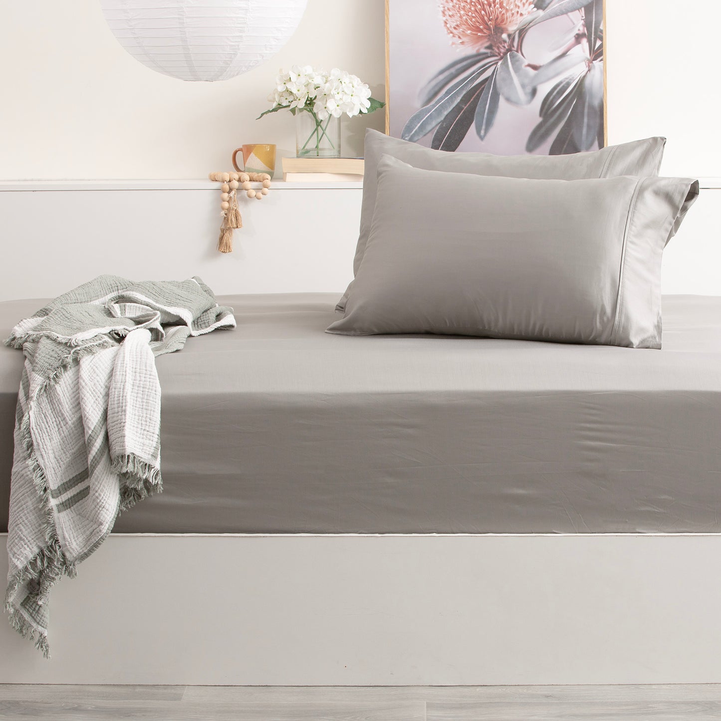 500 Thread Count Bamboo Cotton Fitted Sheet & Pillow Case Set Premium - Park Avenue