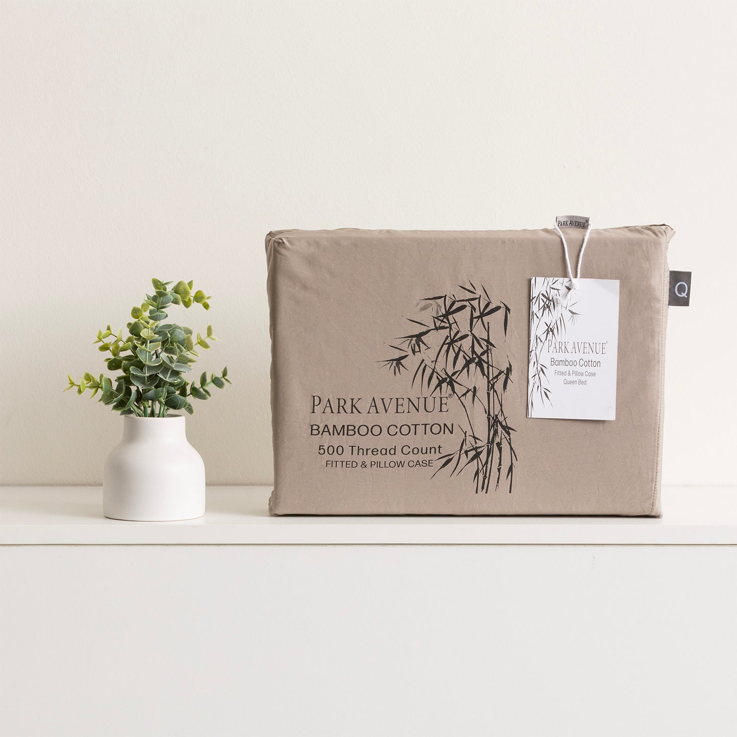 500 Thread Count Bamboo Cotton Fitted Sheet & Pillow Case Set Premium - Park Avenue
