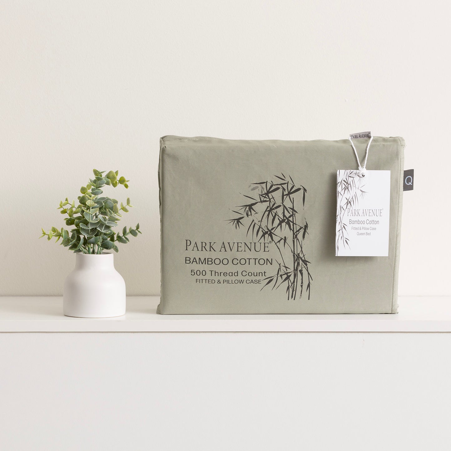 500 Thread Count Bamboo Cotton Fitted Sheet & Pillow Case Set Premium - Park Avenue