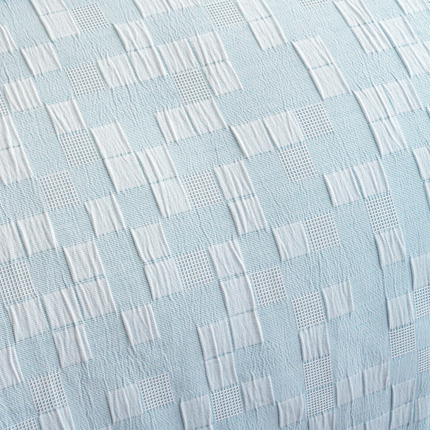 Jervis Checks Jacquard Quilt Cover Set - French Blue
