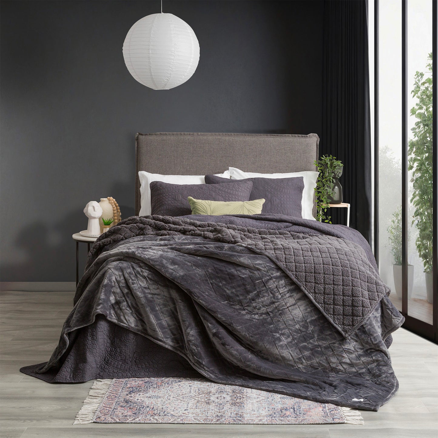 Heston Ultra Soft Velvet Sherpa Blanket - 480 GSM