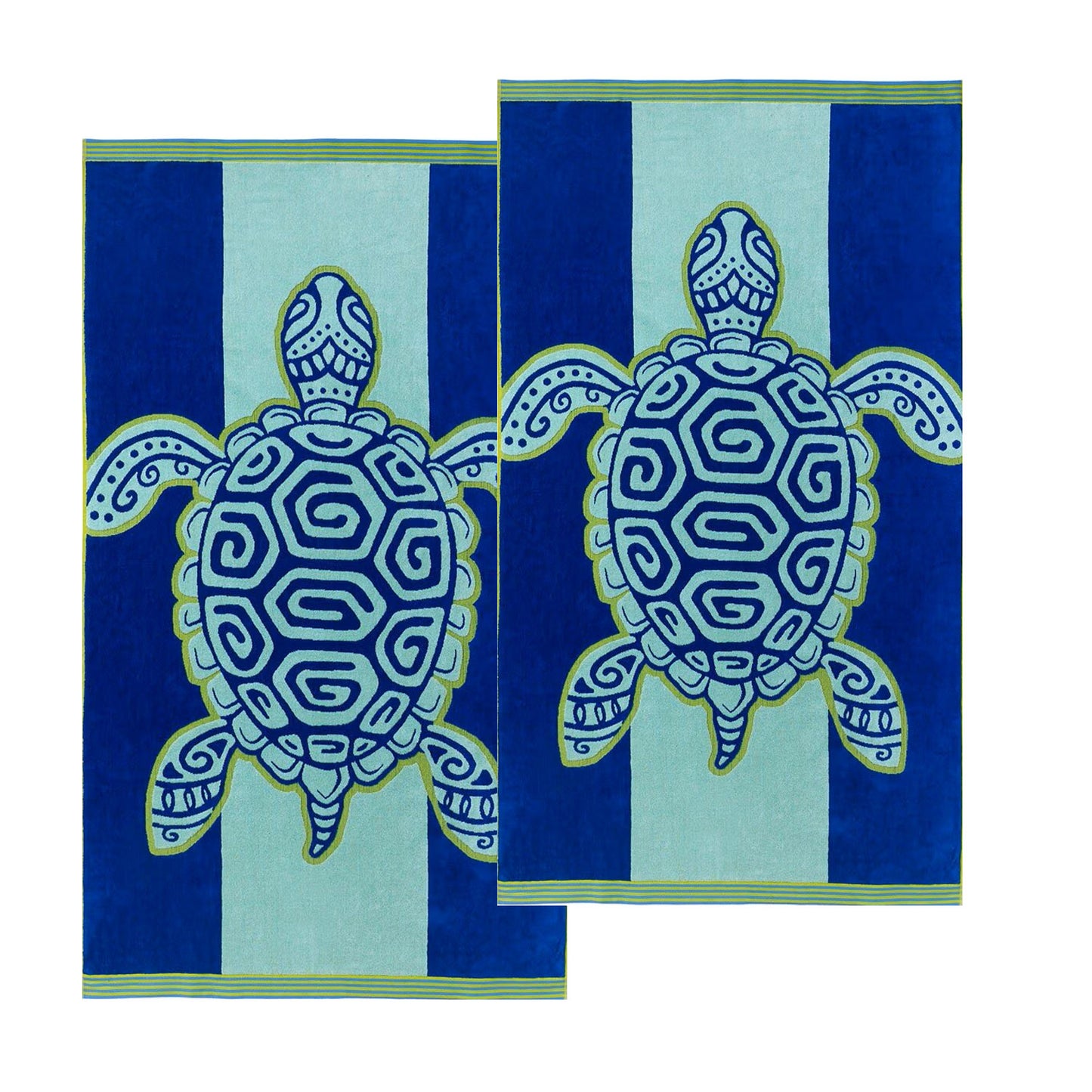 2 Pack Large Velour Beach Towel - Jacquard
