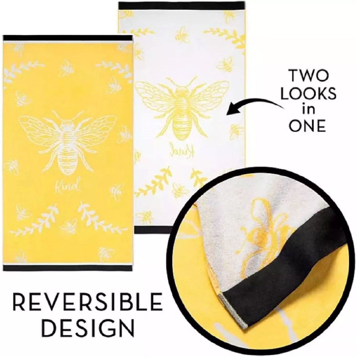 2 Pack Large Velour Beach Towel - Jacquard