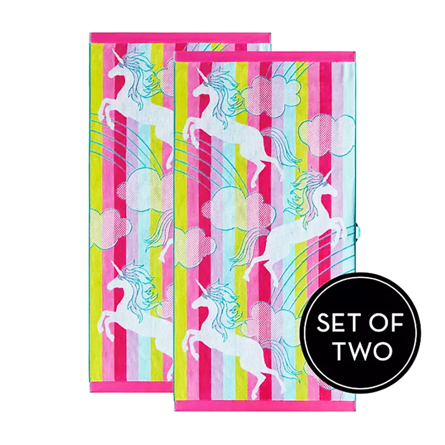 2 Pack Kids Velour Beach Towel - Jacquard
