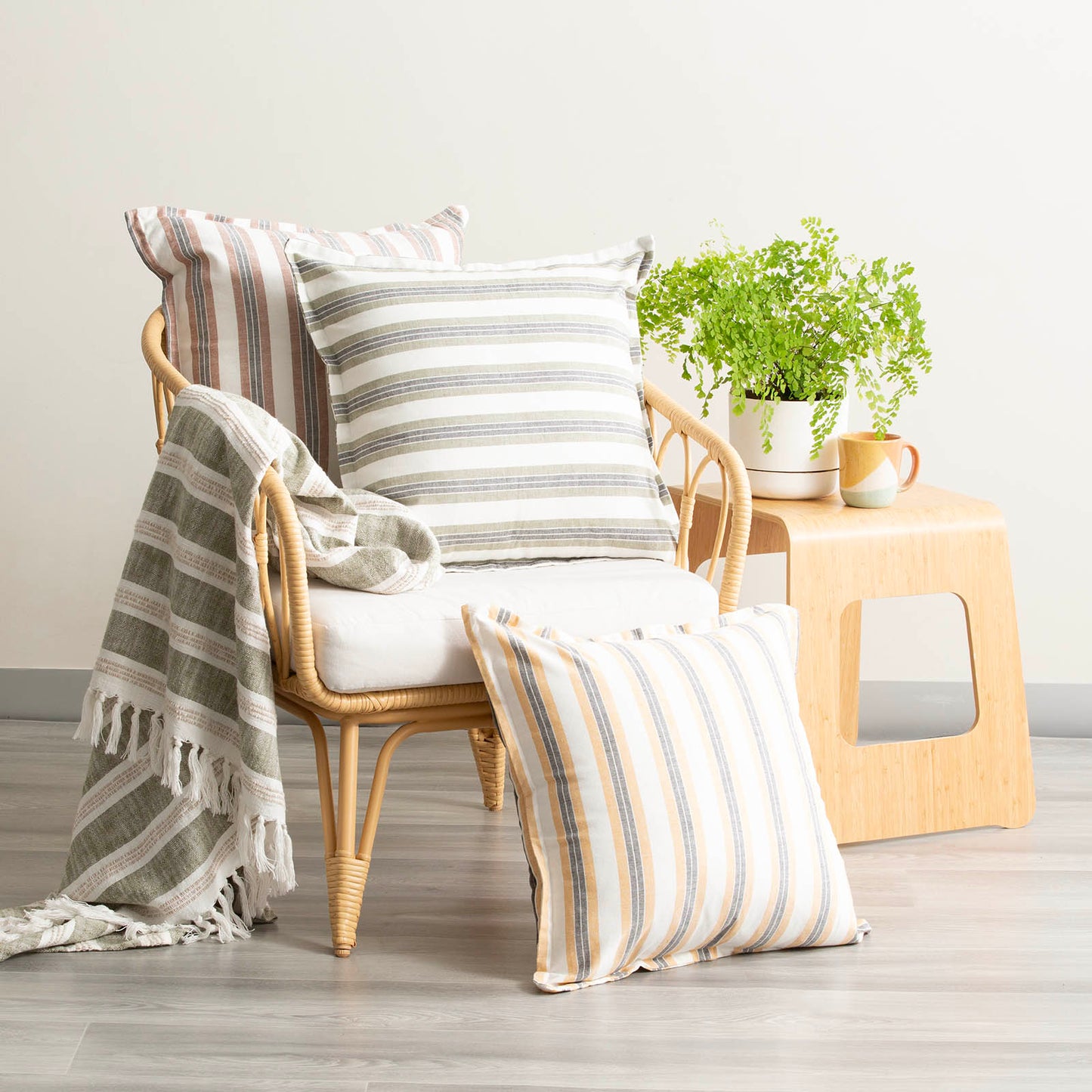 Twin Pack Yarn-dyed Cushions - Stone Washed