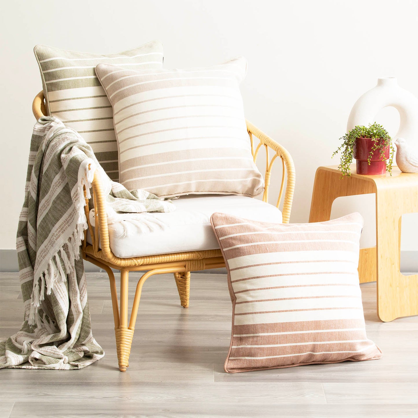 Twin Pack Yarn-dyed Cushions - Stone Washed