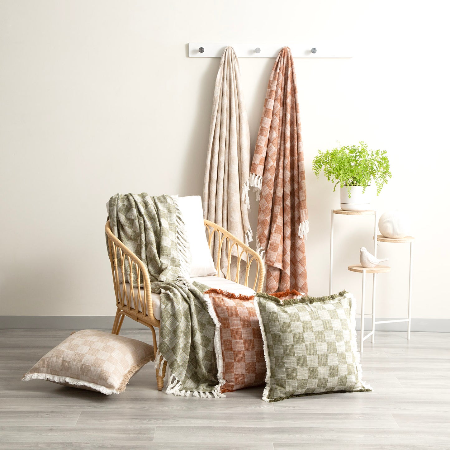 Nevis Checkered Throw - Yarn Dyed Stone Washed