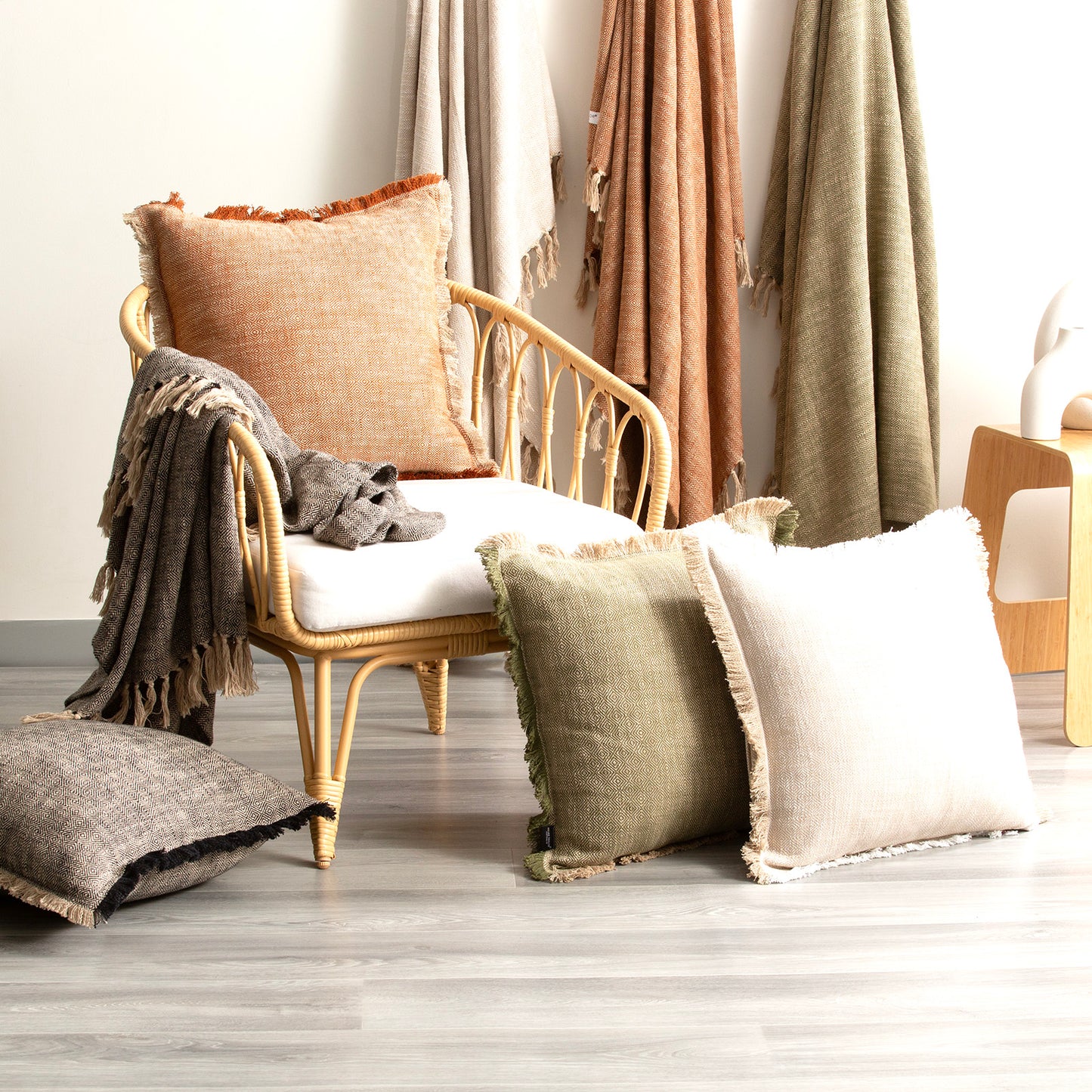 Twin Pack Franco Cushions - Yarn Dyed Stone Washed