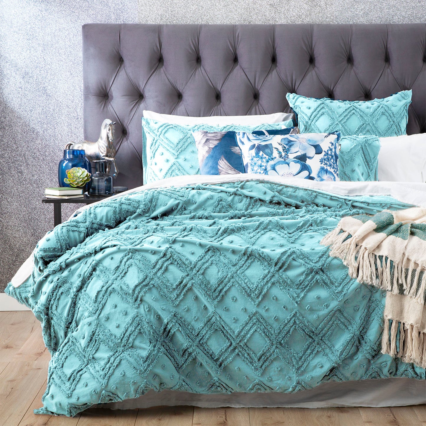 Medallion Tufted Euro Pillow Case - Vintage Washed Cotton