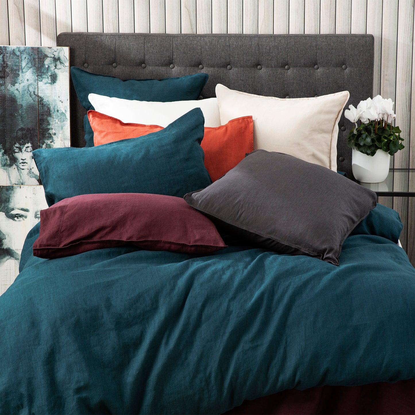 Cavallo Quilt Cover Set - 100% Stone Washed Linen