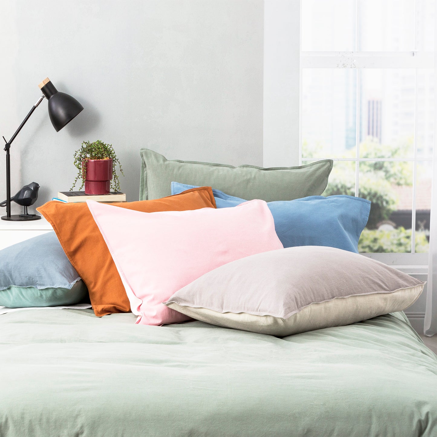 Essentials Reversible Euro Pillow Case - Vintage Stone Washed
