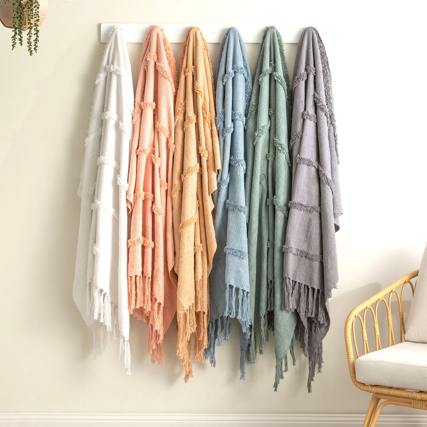 Cambridge Tufted Throw - Cotton Slub
