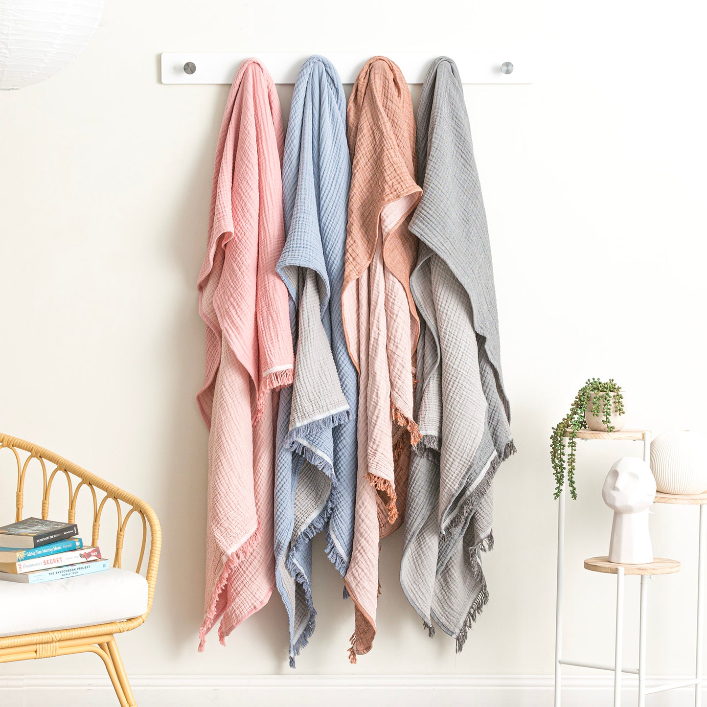 Dreamy Textured Cotton Throw - Yarn Dyed Vintage Washed
