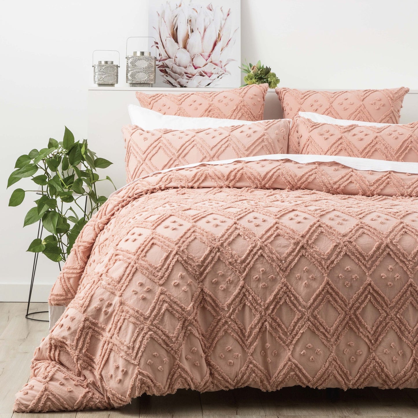 Medallion Cotton Quilt Cover Set - Tufted Vintage Washed