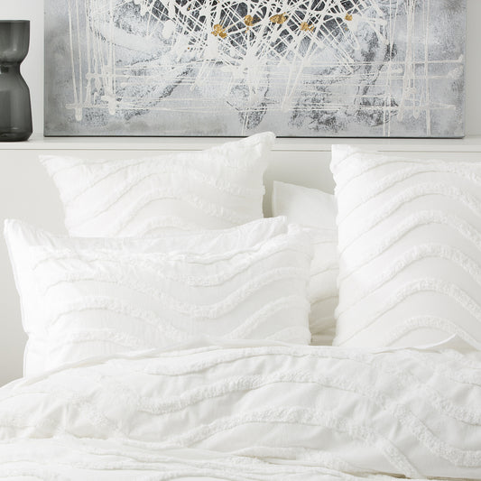 Chenille Wave 100% Cotton Quilt Cover Set - Tufted Vintage Washed