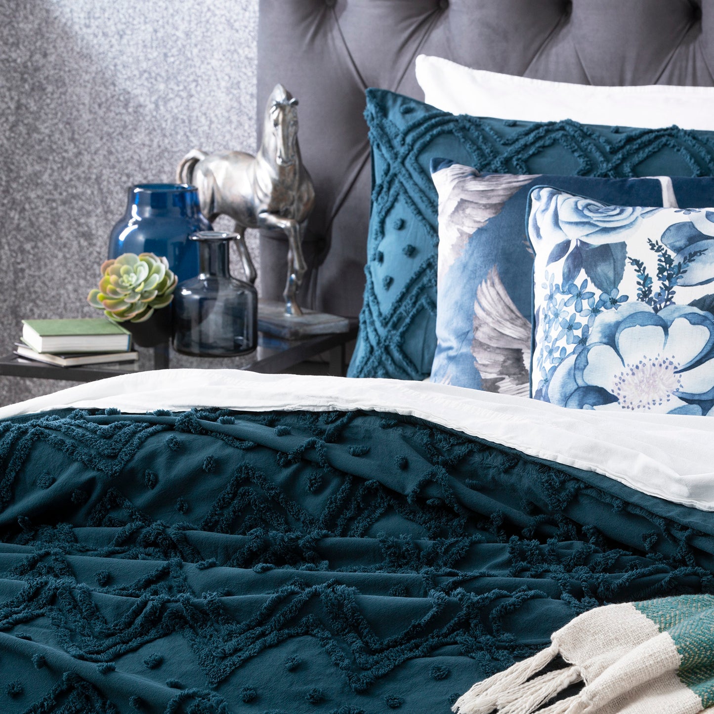 Medallion Cotton Quilt Cover Set - Tufted Vintage Washed