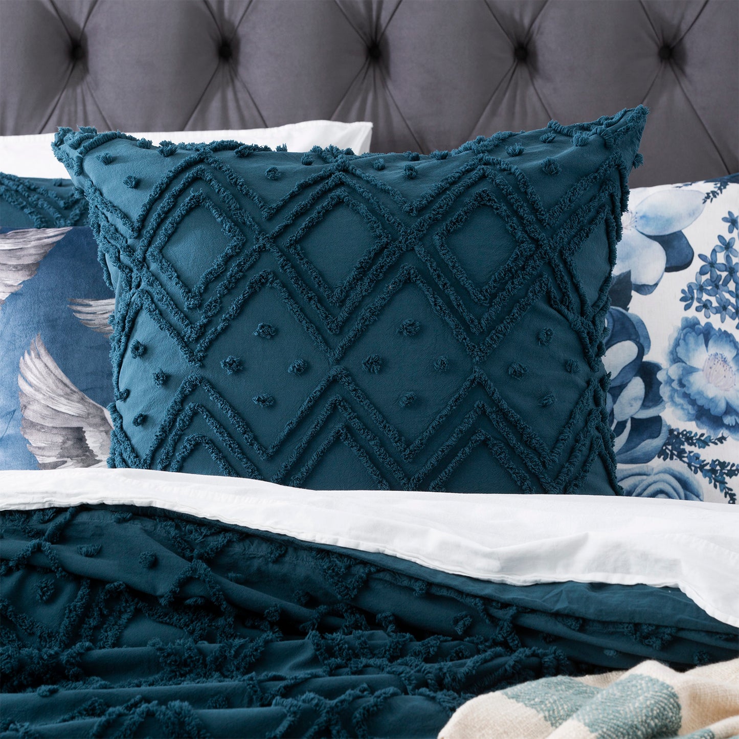 Medallion Cotton Quilt Cover Set - Tufted Vintage Washed