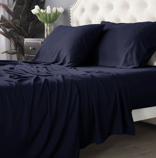 Premium Bamboo Cotton Sheet Set - 500 Thread Count - King Split, Queen Split & Long Single