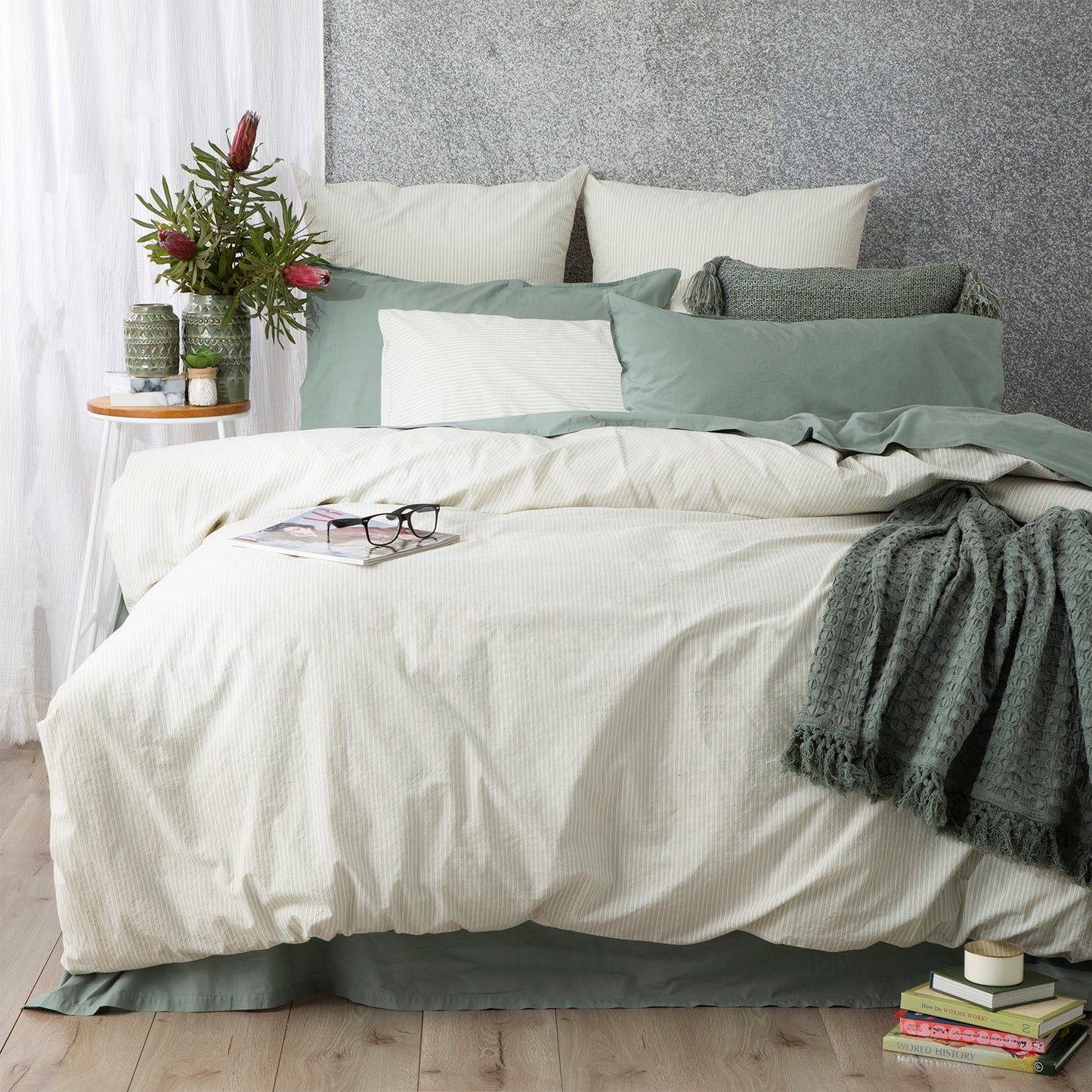 Portifino Quilt Cover Set - Yarn Dyed Vintage Washed Cotton