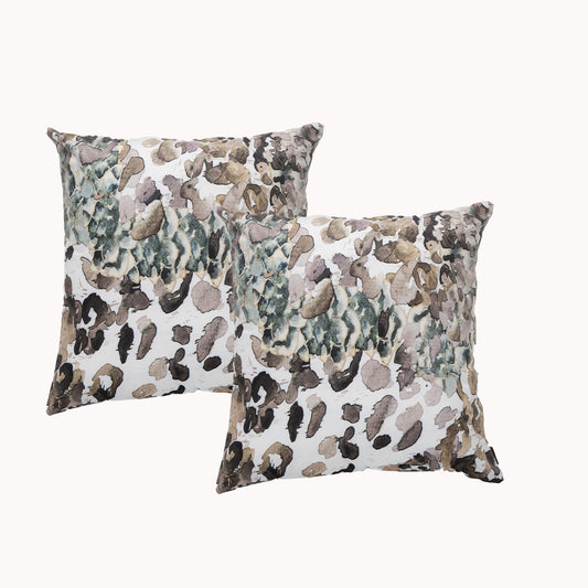 Twin Pack Velvet Printed Cushions - Filled