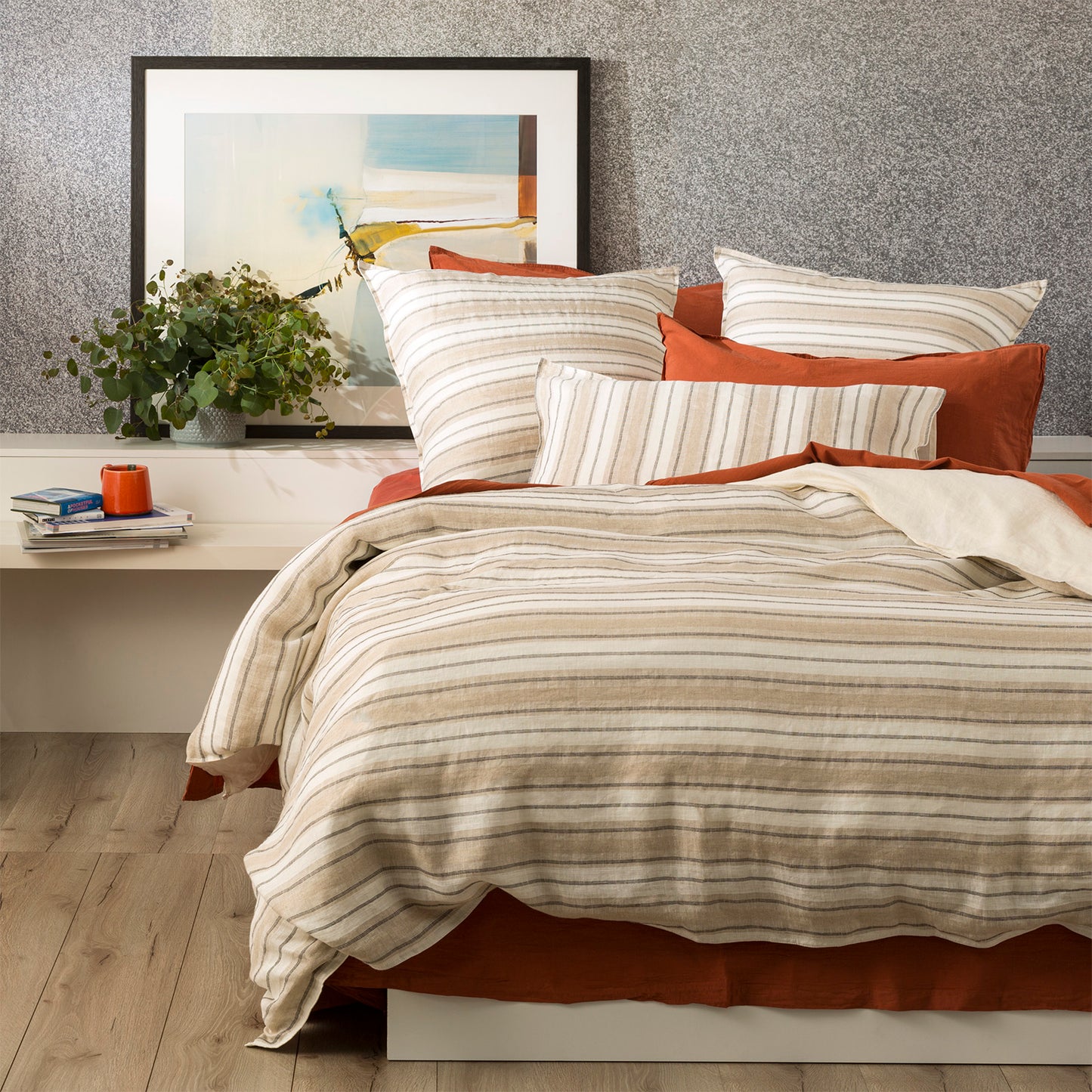 100 % French Linen Quilt Cover Set Bardot - Yarn Dyed