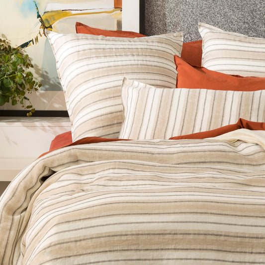 100% French Linen Euro Pillow Case Bardot - Yarn Dyed