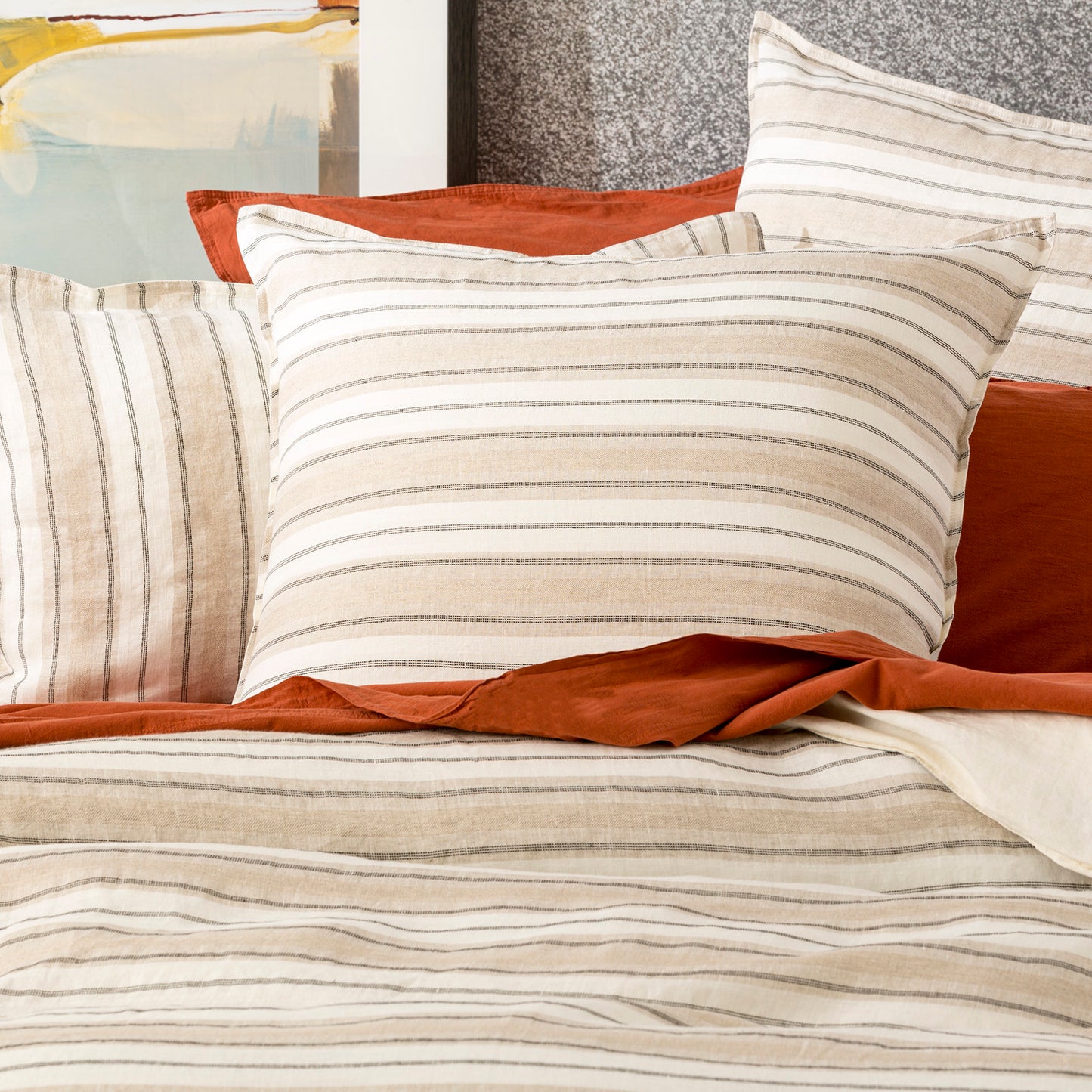 100 % French Linen Quilt Cover Set Bardot - Yarn Dyed