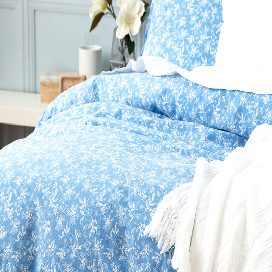 European Printed Cotton Euro Pillow Case - Vintage Washed