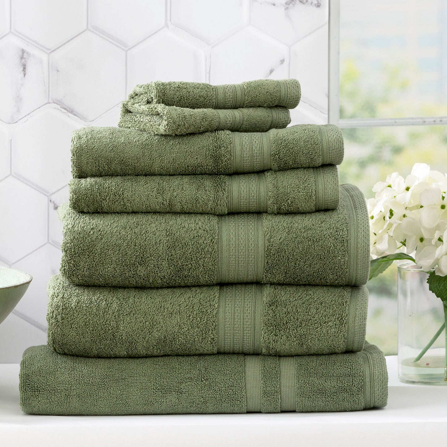 7 Piece Stella Towel Set - 650 GSM Super Soft Bamboo Cotton