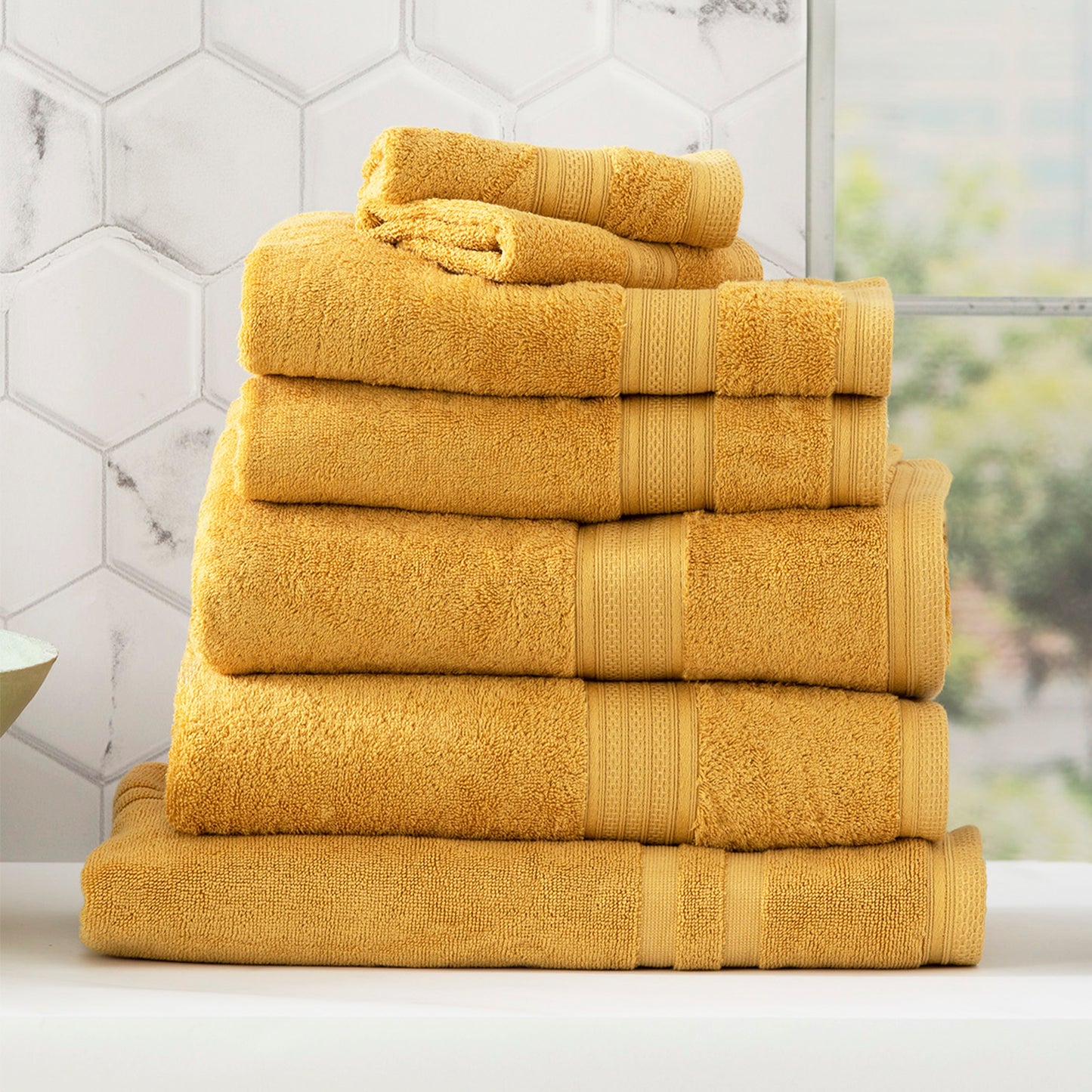 7 Piece Stella Towel Set - 650 GSM Super Soft Bamboo Cotton