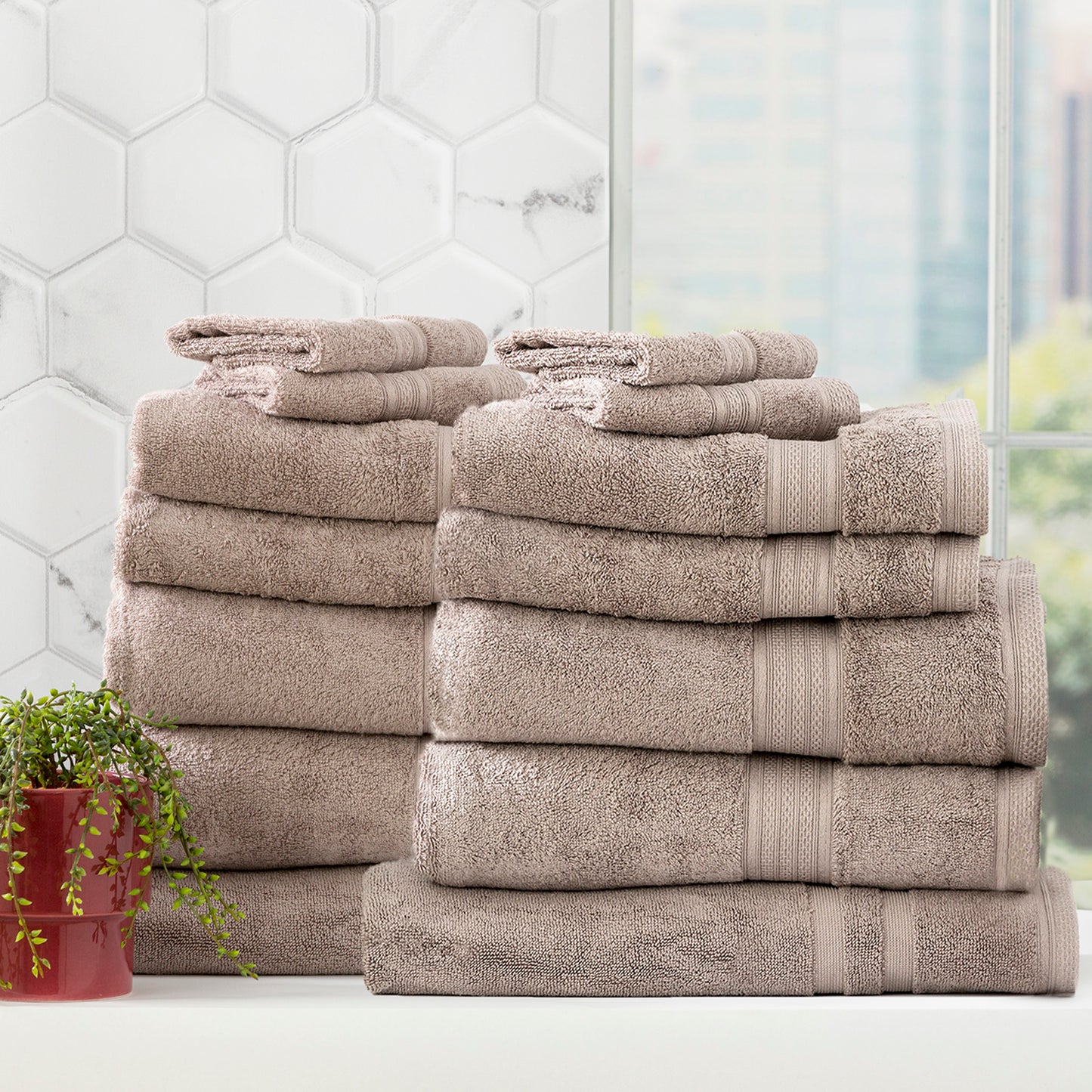 14 Piece Stella Towel Set - 650 GSM Super Soft Bamboo Cotton